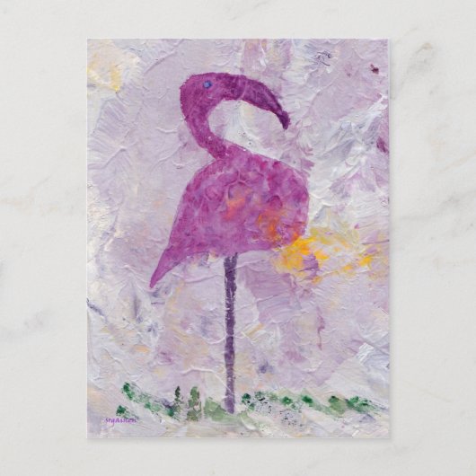 Roze Briefkaart Flamingo (Voorkant)