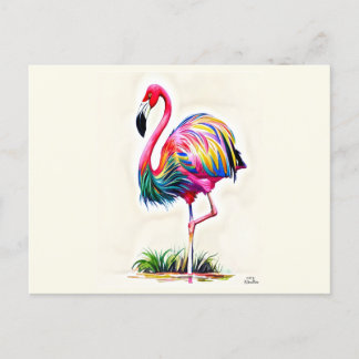 Roze Briefkaart Flamingo