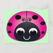 Roze Briefkaart Ladybug (Voorkant)