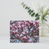 Roze Briefkaart Magnolia Flowers (Staand voorkant)