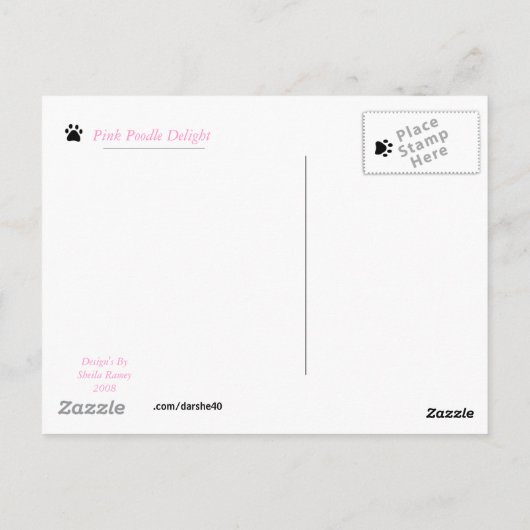 Roze Briefkaart met schuifniveau (Achterkant)