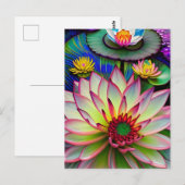 Roze Briefkaart met watervrij ventilator (Voorkant / Achterkant)