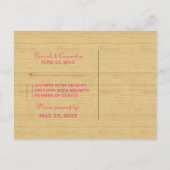 Roze Briefkaart Rustic Chevron RSVP (Achterkant)