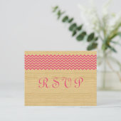 Roze Briefkaart Rustic Chevron RSVP (Staand voorkant)