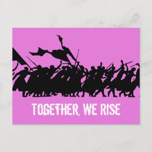 Roze Briefkaart "Samen, we stijgen"