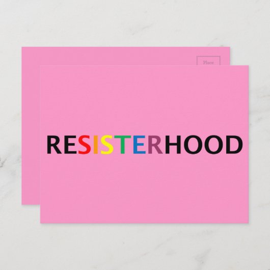 Roze Briefkaart tegen klepweerstand (Voorkant / Achterkant)