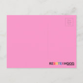 Roze Briefkaart tegen klepweerstand (Achterkant)