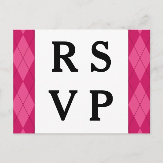 Roze Briefkaart van Argyle Wedding (Voorkant)