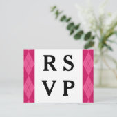 Roze Briefkaart van Argyle Wedding (Staand voorkant)