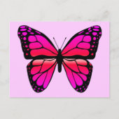 Roze Briefkaart van Butterfly (Voorkant)