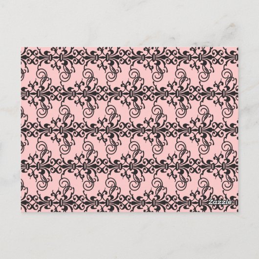 Roze Briefkaart van de Damask Party Bunting Banner (Achterkant)
