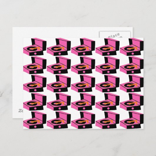 Roze Briefkaart van de Houndstooth van de Speler v (Voorkant / Achterkant)