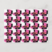 Roze Briefkaart van de Houndstooth van de Speler v (Voorkant)