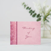 Roze Briefkaart van Floral Paisley (Staand voorkant)
