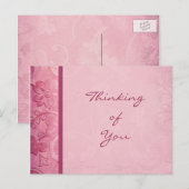 Roze Briefkaart van Floral Paisley (Voorkant / Achterkant)