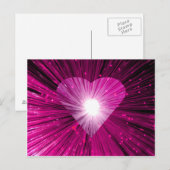 Roze briefkaart van het hart (Voorkant / Achterkant)