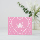 Roze Briefkaart van het Spider Heart (Staand voorkant)