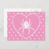 Roze Briefkaart van het Spider Heart (Voorkant / Achterkant)