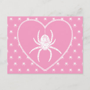 Roze Briefkaart van het Spider Heart