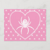 Roze Briefkaart van het Spider Heart (Voorkant)