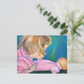 Roze Briefkaart van pyjama (Staand voorkant)