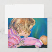 Roze Briefkaart van pyjama (Voorkant / Achterkant)