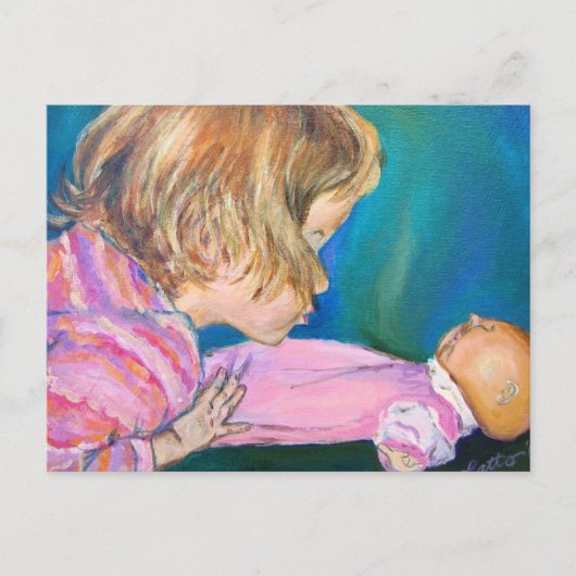 Roze Briefkaart van pyjama (Voorkant)