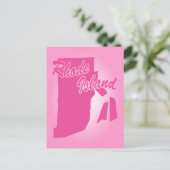 Roze Briefkaart van Rhode Island (Staand voorkant)