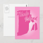 Roze Briefkaart van Rhode Island (Voorkant / Achterkant)