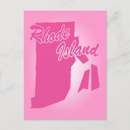 Roze Briefkaart van Rhode Island (Voorkant)
