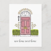 Roze Briefkaart voor kennisgeving van het verplaat (Voorkant)