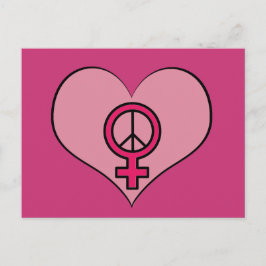 Roze Briefkaart voor vrouwenrechtenliefde
