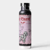 Roze Briefkaart Vrouw en Poedel Liefde Waterfles (Links)