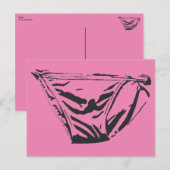 Roze briefs Briefkaart (Voorkant / Achterkant)