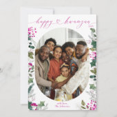 Roze & Bright Family Photo Happy Kwanzaa Kaart (Voorkant)