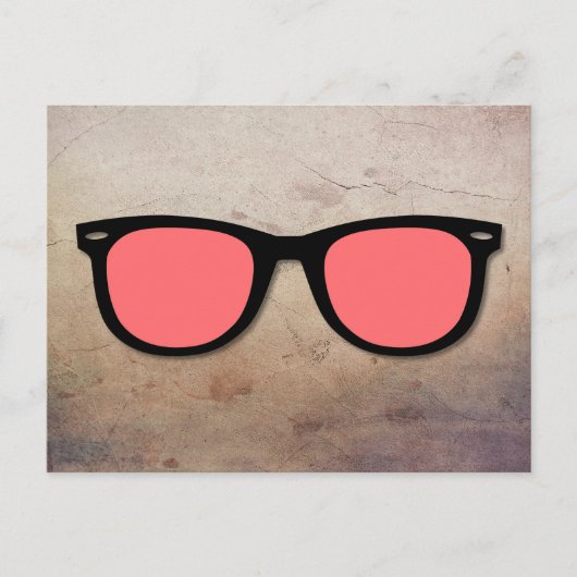 Roze bril briefkaart (Voorkant)