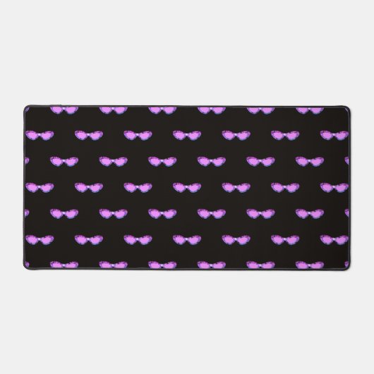 Roze Bril Met Glitters Minimalistisch Patroon Bureaumat (Voorkant)