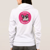 Roze Brindle Pied I Speak Frenchie Double Sided Hoodie (Achterkant)