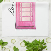 Roze - Britse telefooncel - Londense theehanddoek Theedoek (Gevouwen)