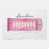Roze - Britse telefooncel - Londense theehanddoek Theedoek (Horizontaal)