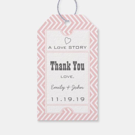 Roze Broadway Ticket Weddenschap Bedankt Cadeaulabel (Achterkant)