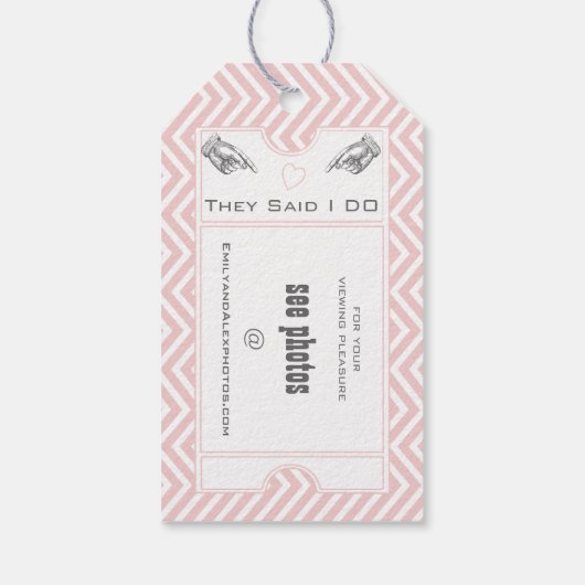 Roze  Broadway Ticket Weddenschap Bedankt Cadeaulabel (Achterkant)