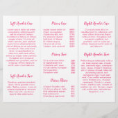 Roze brochure Fuschia Modern Nail Salon Trivoudig (Achterkant)