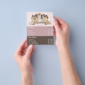 Roze Brochure Honden Trimmer Service Aanbiedingen (Hand)