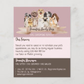 Roze Brochure Honden Trimmer Service Aanbiedingen (Achterkant)