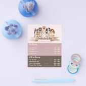 Roze Brochure Honden Trimmer Service Aanbiedingen (Enkel)