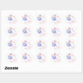 Roze broed binnenkort baby shower dank u ronde sticker (Vel)