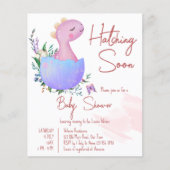 Roze broedei binnenkort uitnodigen baby shower bud (Voorkant)