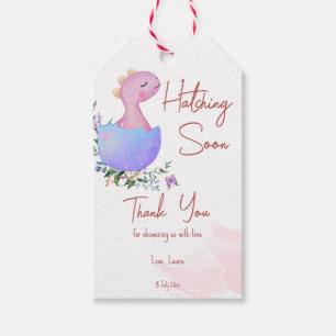 Roze broedei snel baby shower op maat cadeaulabel