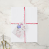 Roze broedei snel baby shower op maat cadeaulabel (Met Touw)